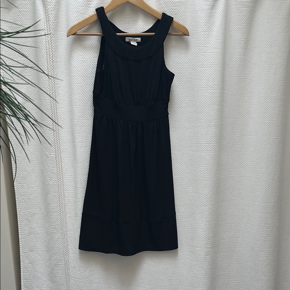 White House Black Market WHBM Chic Black Halter Sheath Midi Dress